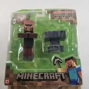 OFFICIAL MINECRAFT VILLAGER BLACKSMITH 3" ACTION FIGURE JAZWARES 2014 BRAND NEW